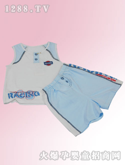 安嬰寶藍色外出套裝