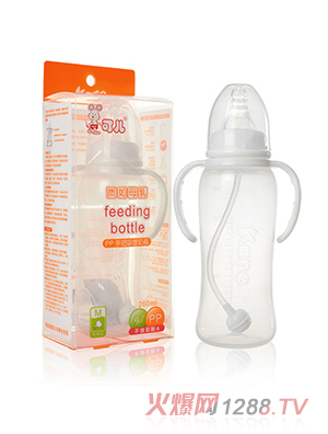 可兒KR-1026 標口手把吸管PP奶瓶 260ml