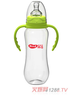 抱抱我標口徑300ml葫蘆形帶柄自動PP奶瓶