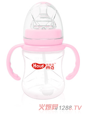 抱抱我寬口徑160ml花形帶柄自動PP奶瓶