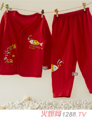 金色小魚(yú)純棉大紅雙面桃開(kāi)套