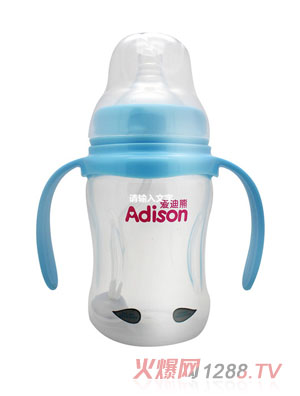 愛迪熊180ml寬口徑有耳感溫自動PP奶瓶