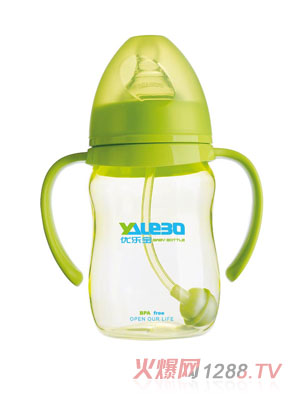 優(yōu)樂寶PP抗菌寬口徑有柄自動奶瓶210ML(M)
