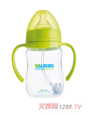 優(yōu)樂寶PP寬口徑有柄自動奶瓶240ML(M)