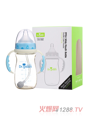 格林博士PPSU寬口奶瓶300ML藍(lán)色