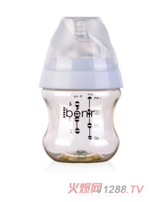 清素130ml寬口PPSU奶瓶配慢流量奶嘴-白色