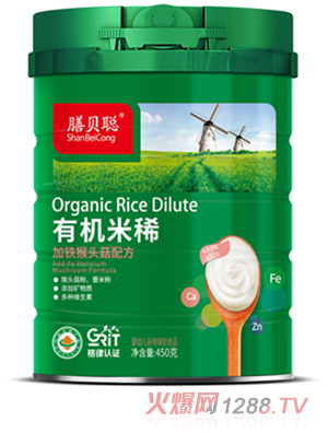 膳貝聰有機(jī)米稀（加鐵猴頭菇配方）450聽