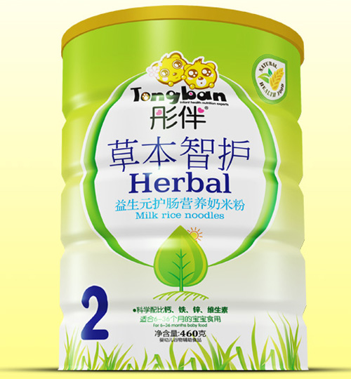 彤伴益生元護腸草本智護奶米粉鐵聽裝2段