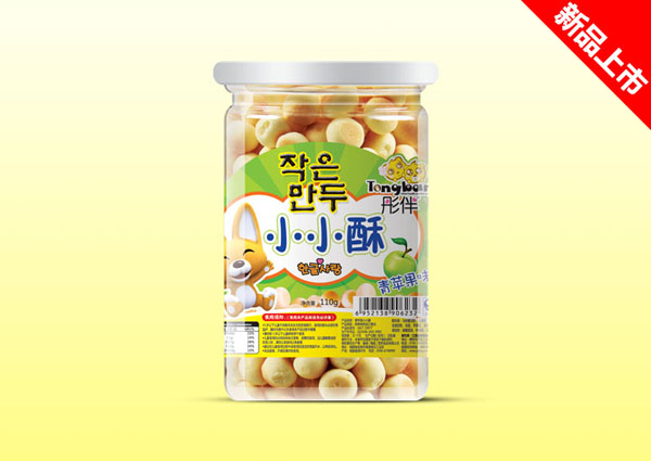 彤伴青蘋果味餅干桶裝小小酥