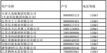 江蘇9、10月份電力集中競價交易準入名單