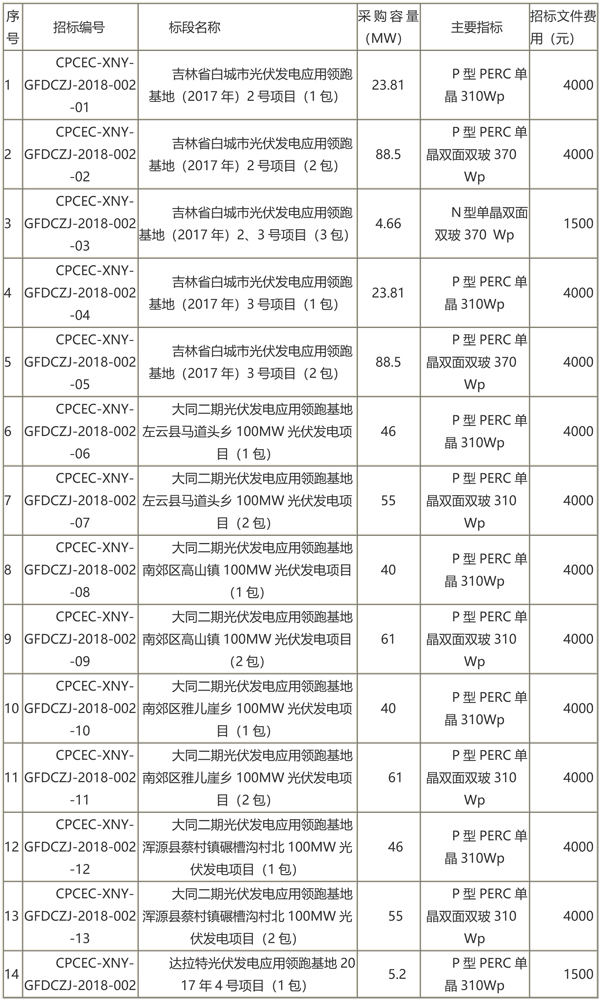 國家電投第二批光伏領(lǐng)跑者項目組件、逆變器招標