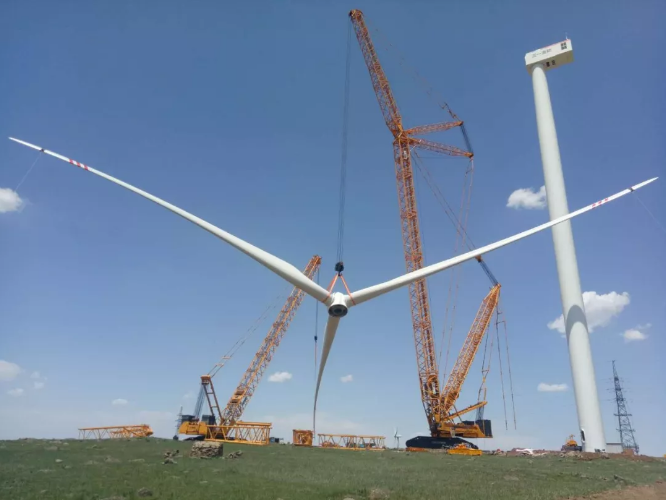 陸上風電重器：三一重能第一臺3.4MW風電機組順利完成吊裝！