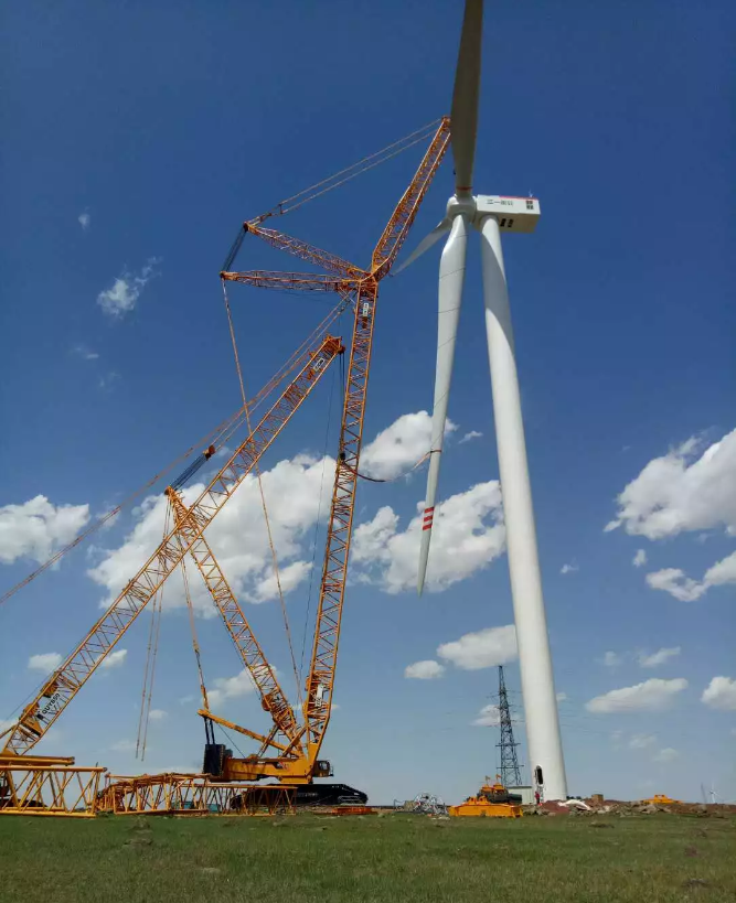陸上風電重器：三一重能第一臺3.4MW風電機組順利完成吊裝！