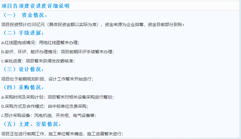 3個風電優(yōu)質(zhì)項目建設情況一覽
