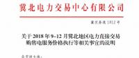 冀北地區(qū)9-12月電力直接交易：依據購售電合同由交易平臺計算、發(fā)布購售電服務價格